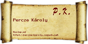 Percze Károly névjegykártya